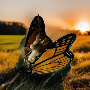 Charming Tails Maxine's Butterfly Ride Christmas Ornament NMint in Box